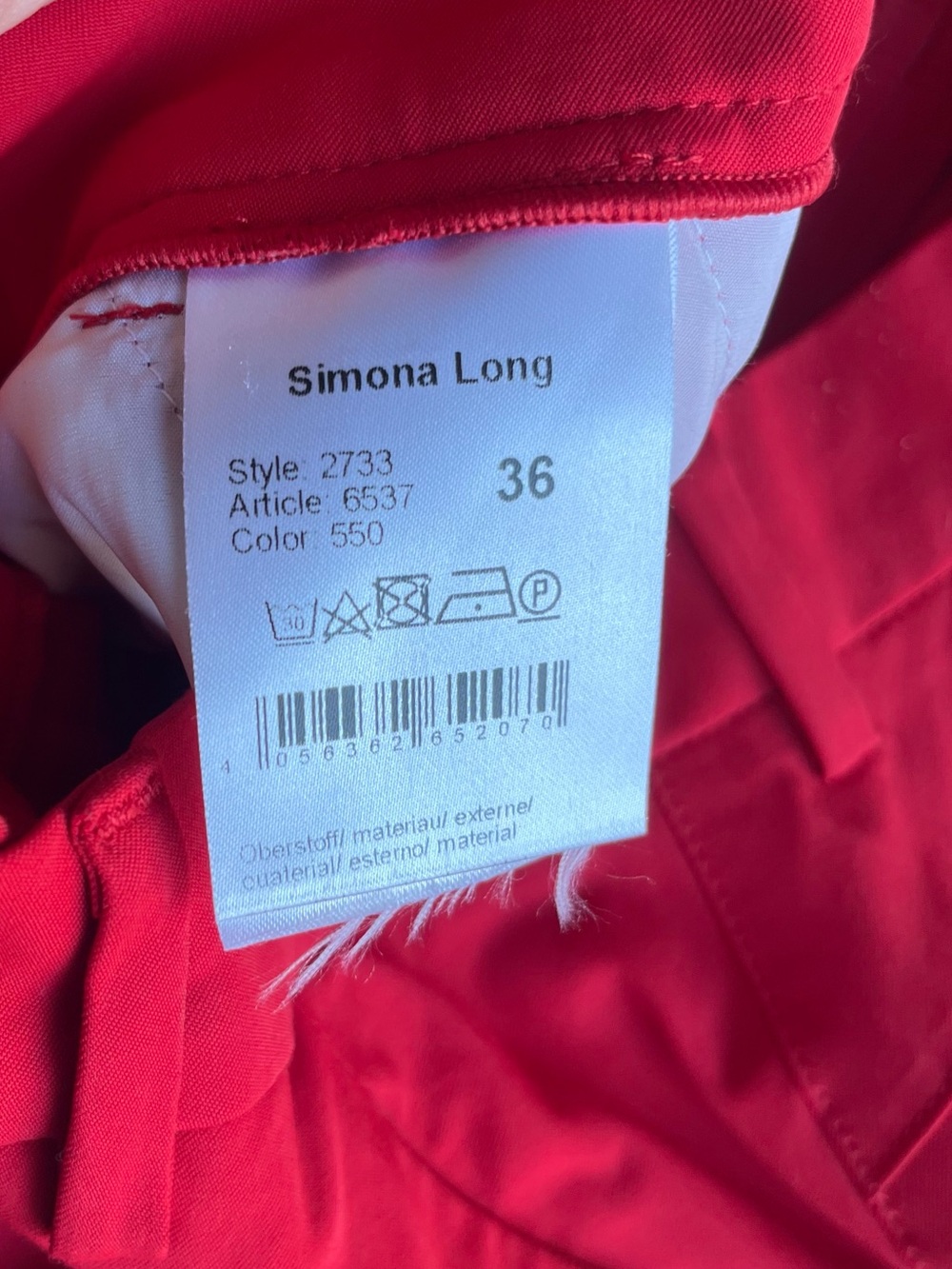 Raffaello Rossi Minimalist Red Slim-fit Pants Trousers Size 36 - Picture 5 of 11